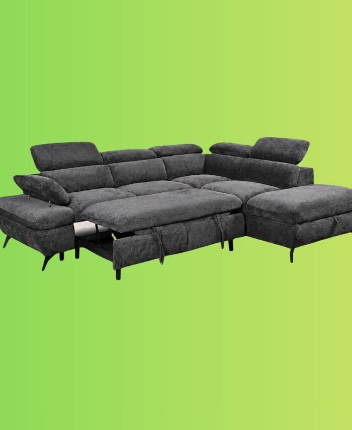 Valencia Sofa Bed Storage Sectional – Dark Grey
