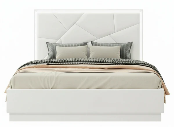 Premium White Upholstered Bed